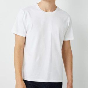 AFAIK Short Sleeve Crew Neck Cotton T Shirt White NIP